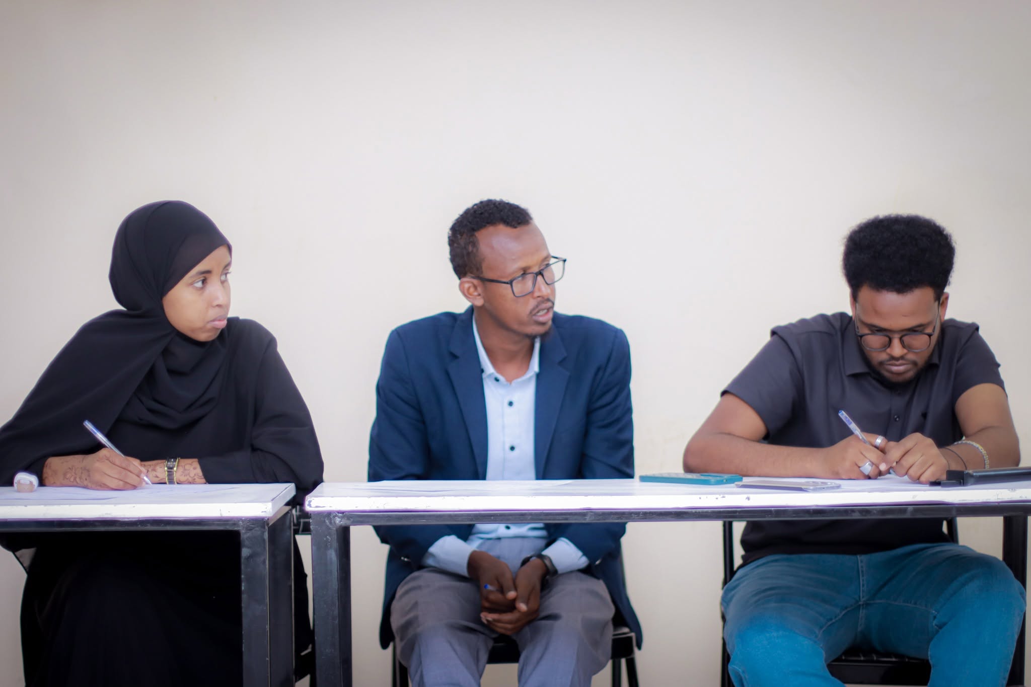 Panel of judges scoring the competition entries